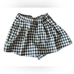 Zara Checkered Black and White Skater Skort